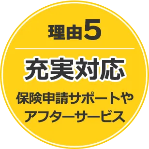 理由5 充実対応 保険申請サポートやアフターサービス