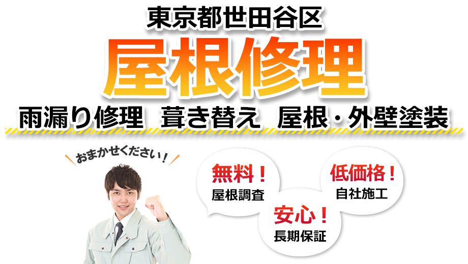 世田谷区 屋根修理　雨漏り修理 葺き替え 屋根・外壁塗装