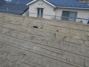 屋根はがれ　釘抜け　屋根葺き替え　屋根塗装　雨どい補修