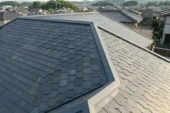 屋根の棟板金の補修・交換の作業風景